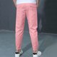 thumbnail image 4 of Odeerbi 2 Pack Boys Summer Cotton Linen Jogger Pants Casual Lightweight Elastic Waist Drawstring Sweatpants Para 3-13 Años, 4 of 9