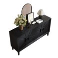 thumbnail image 5 of Atumcto 60" Buffet Sideboard Cabinet with Sunburst Doors, Black Credenza Storage Cabinet with Adjustable Shelves for Dining Room, 5 of 15