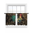 thumbnail image 2 of Vintage Rooster Sheer Curtains 54 Inches Length 2 Panels Set, Window Sheer Curtains for Living Room/Bedroom, Farmhouse Elegant Retro Animals Light Filtering Rod Pocket Curtain 52''x54''x2, 2 of 8