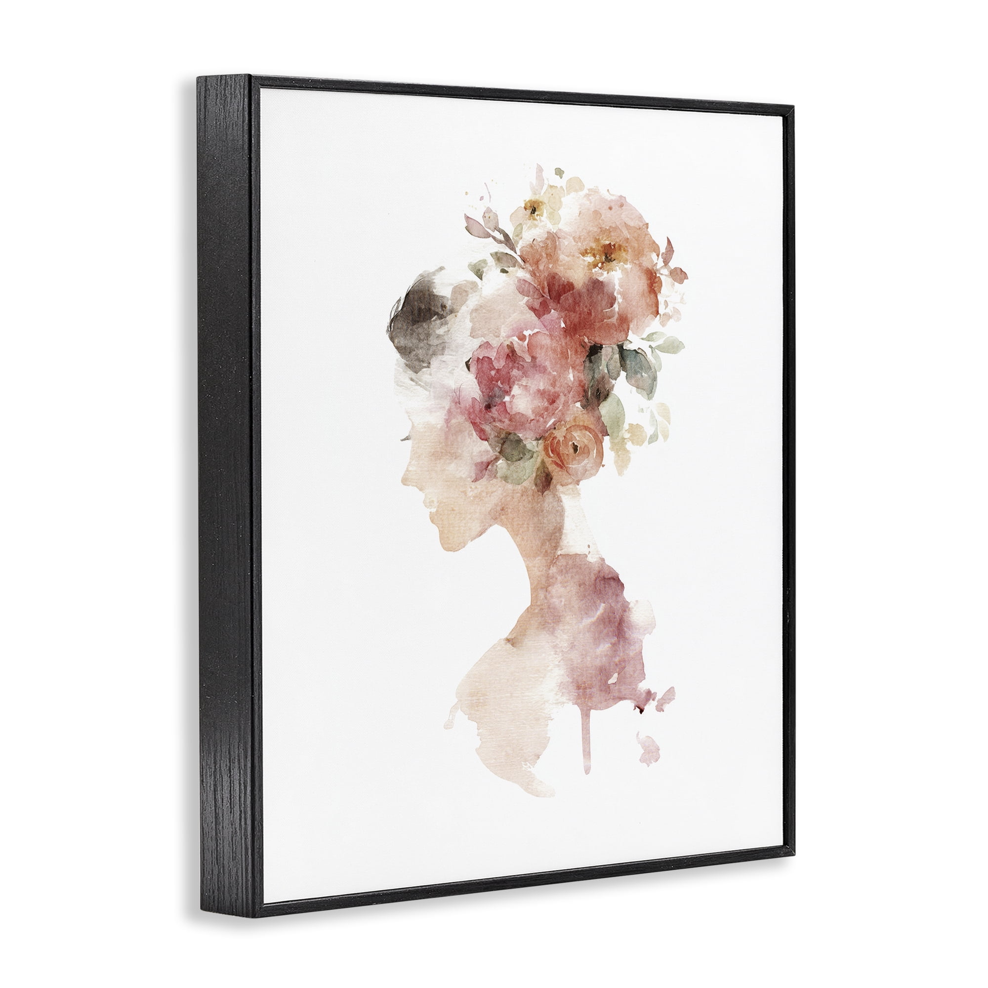 Stupell Industries Flowing With Petals Portrait Black Framed Giclee Art, design by Svetlana Aleynikova