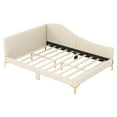 thumbnail image 2 of Costway Full Size Upholstered Daybed Rivet-Tufted Platform Bed with  Metal Legs Wood Slats, 2 of 10