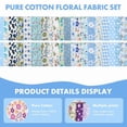 thumbnail image 6 of 40PCS Cotton Quilting Fabric, 2.5x19.69 Inch Quilting Strips Pre-Cut Strips Quilting Strips for Quilting, Crafting, and Sewing, with 20 Assorted Floral Prints (Blue), 6 of 11