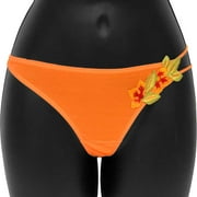 Wildflower Low Rise Thong Large Orange