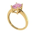 thumbnail image 2 of 1.75 ct Radiant Cut Simulated Pink Diamond Solitaire Engagement Ring for Women in 18K Yellow Gold, 2 of 5
