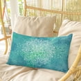 thumbnail image 4 of Turquoise Boho Pillow Covers, Linen Long Throw Pillow Case, Oriental Abstract Motifs Traditional Bohemian Holiday Pillow Protector Decorative Cushion Cover for Living Room/Bedroom 16" x 24", 4 of 8