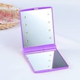 thumbnail image 4 of LED Lighted Makeup Mirror Portable Compact 8-LED Cosmetic Folding Lights Mirrors (Purple), 4 of 7