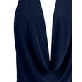 thumbnail image 5 of J. METHOD Women's Sleeveless Halter Neck Lightweight Low Cut Deep V Neck Sexy Draped Backless Top Blouse NEWT07 Navy L, 5 of 6