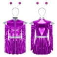 thumbnail image 7 of Aislor Women's Alien Cosplay Dress with Hair Hoop Astronaut Long Sleeve Shiny A-line Halloween Purple 4XL, 7 of 7