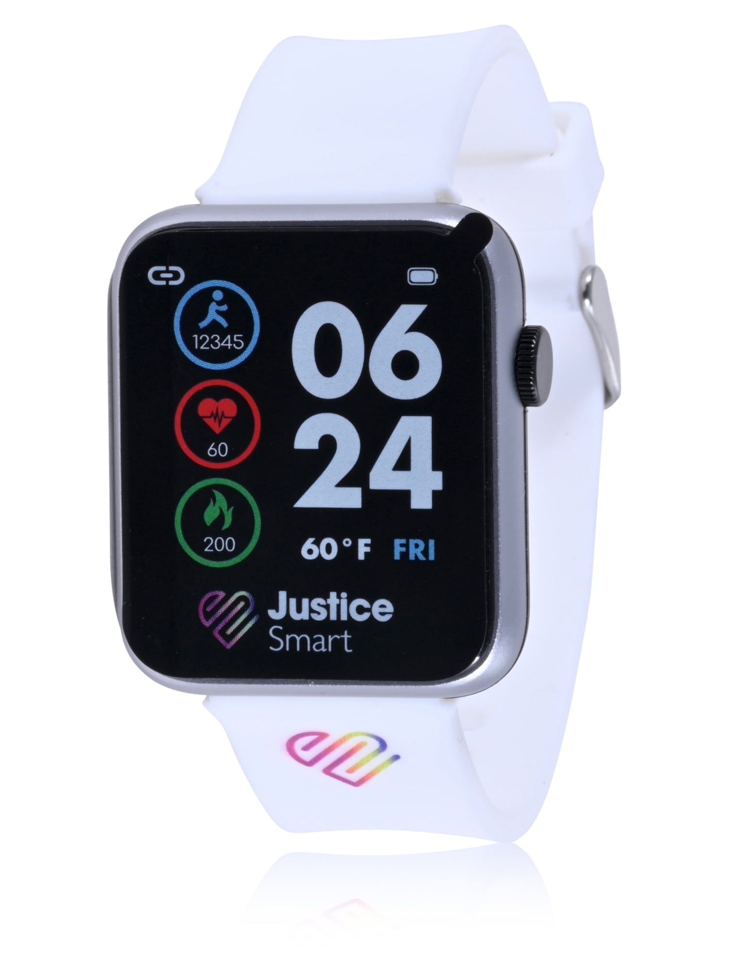Justice Unisex Smartwatch with Perforated Band in White - JSE4202WM