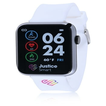 Justice Unisex Smartwatch with Perforated Band in White - JSE4202WM