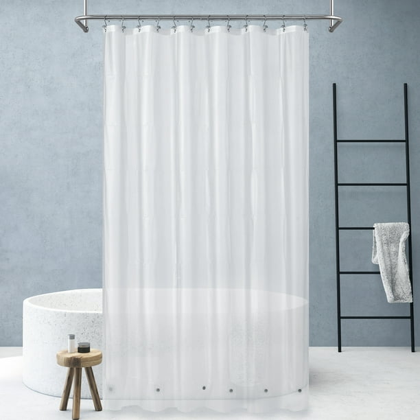 Barossa Design Extra Long 72"W x 84"H Shower Curtain Liner Frosted Heavyweight PEVA with 6