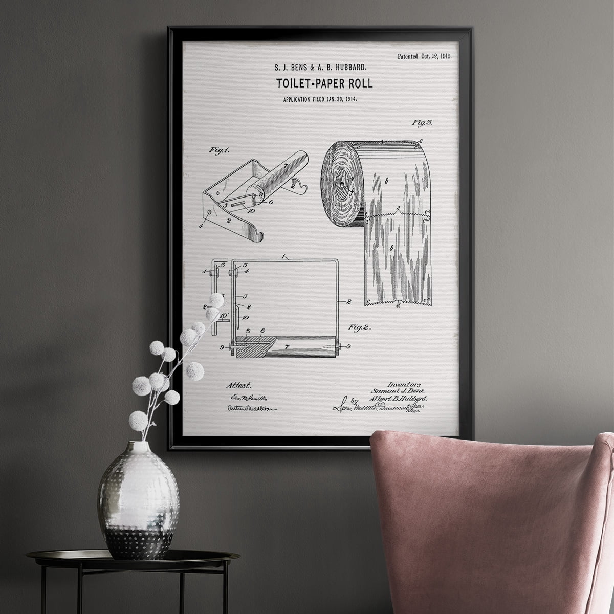 Toilet Paper Patent I Premium Classic Framed Print - Ready to Hang
