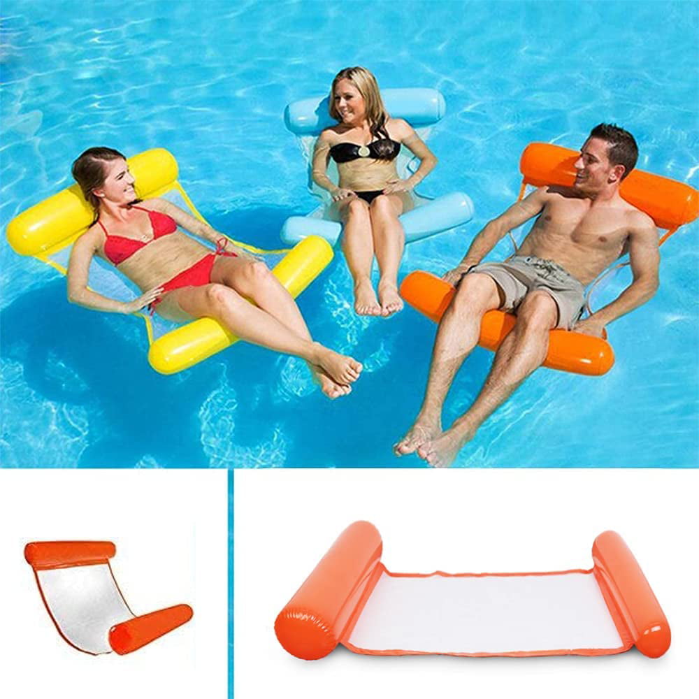 Details about   Large Deluxe Inflatable Hammock Floatings Chair Lounges Folding Portable 