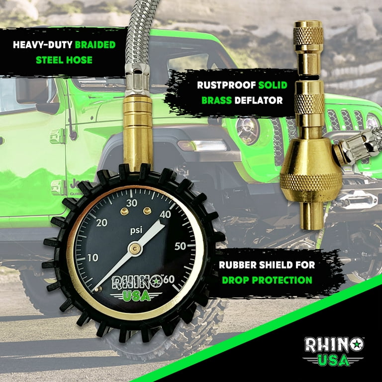 Rhino USA Rapid Tire Deflator with Gauge (0-60psi), 1 lb, 2 in 