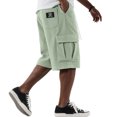 thumbnail image 2 of Men's Solid Corduroy Cargo Shorts Multi Pocket Elastic Drawstring Waist Relaxed Knee Length Streetwear Casual Workout Shorts, 2 of 6