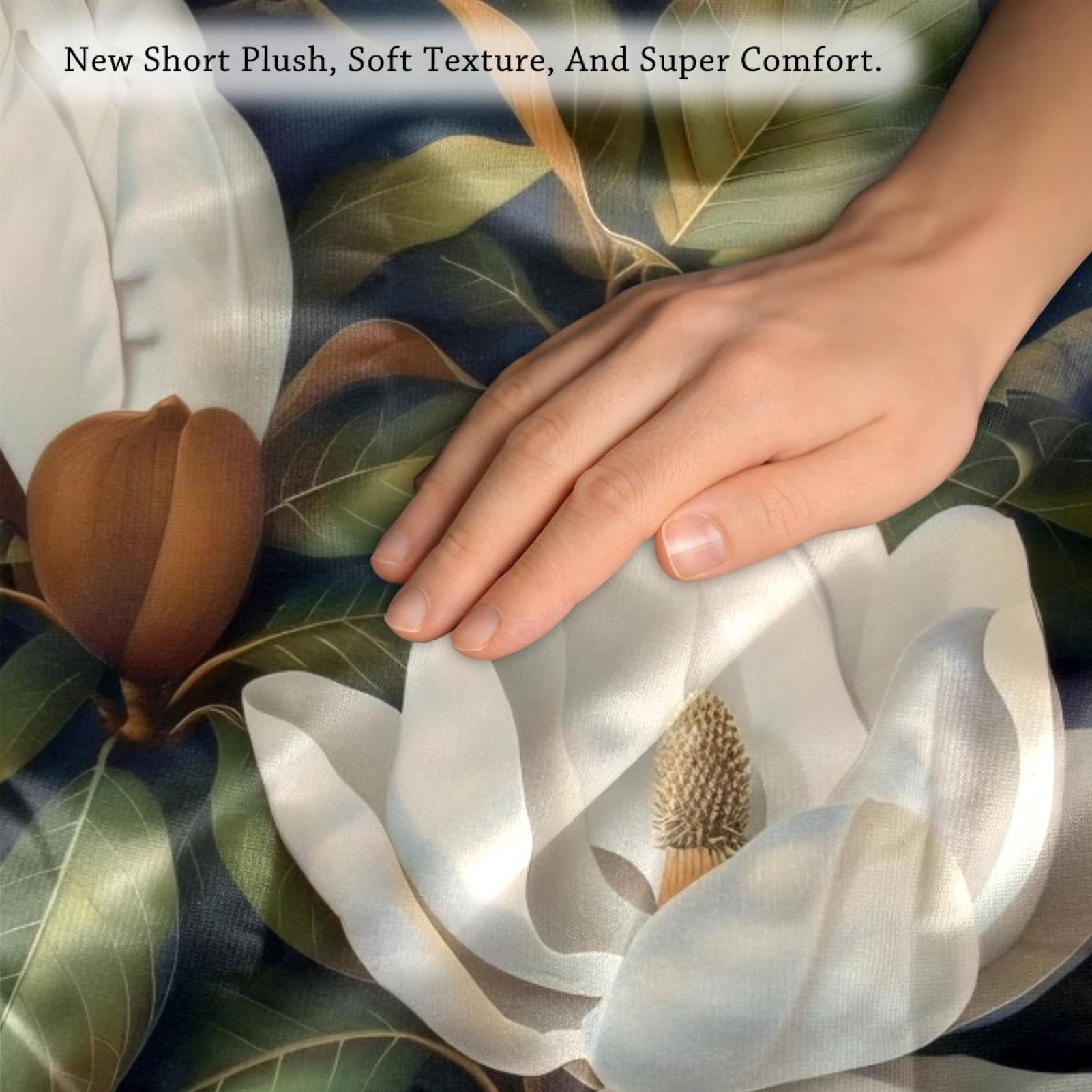 2 Pack Throw Pillow Covers Giant Magnolias Flower Decorative Pillow Cases Home Decor Square 18x18 Inches Pillowcases