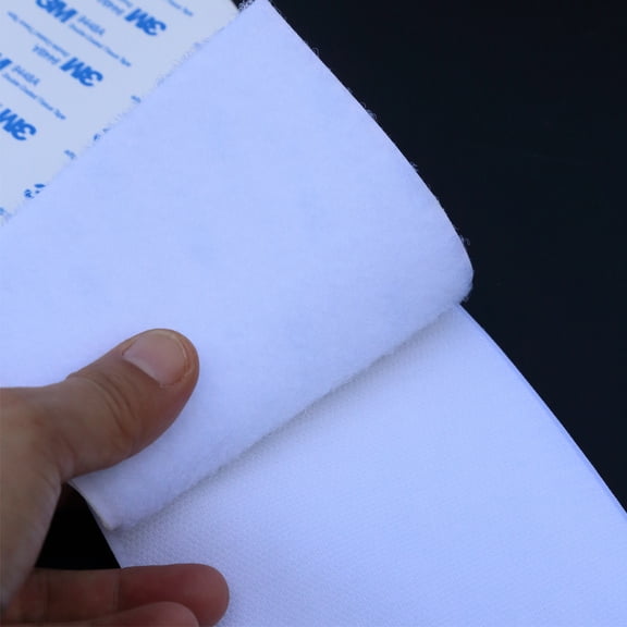 Professional White Adhesive Velcro Tape - 110mm x 1M Heat Resistant for Home Organization