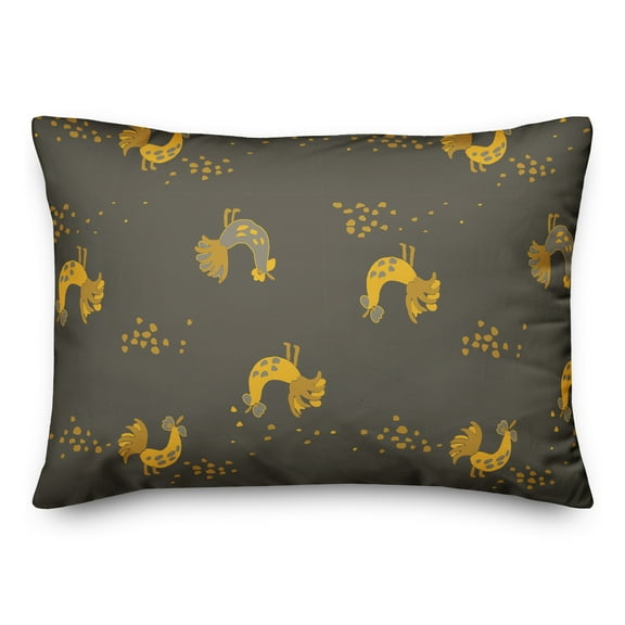 Creative Products Rooster Pattern in Yellow 14x20 Spun Poly Pillow