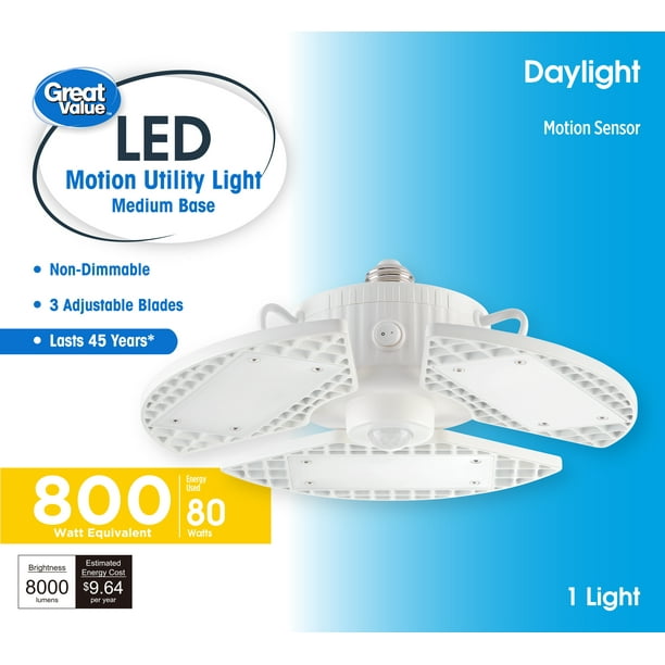 Great Value LED Daylight Garage Light, 80-Watt (8000-Lumen