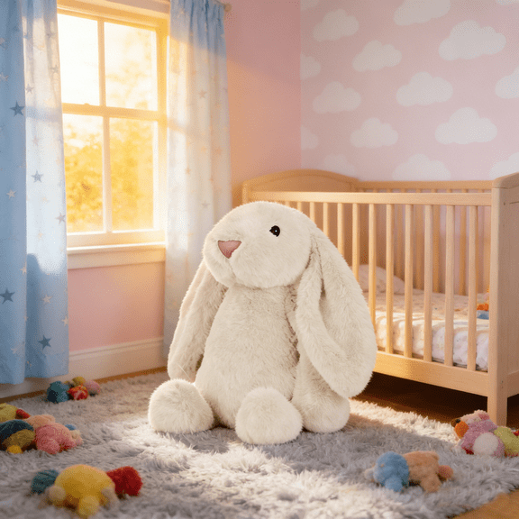LEJHVAQK Luxury 9.8" Easter Bunny Plush - Premium Hand-Finished Stuffed Animal - Heartwarming Holiday Gift for Grandchildren - Soft Rabbit Toy for Easter Sunday Surprise