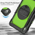 thumbnail image 7 of For Samsung Galaxy Tab S10 FE/S9 FE/S9 Case 11 inch, 360 Rotating Shockproof Cover with Stand, Screen Protector, Shoulder Strap (SM-X520/X510/X710), Lime PC, 7 of 7