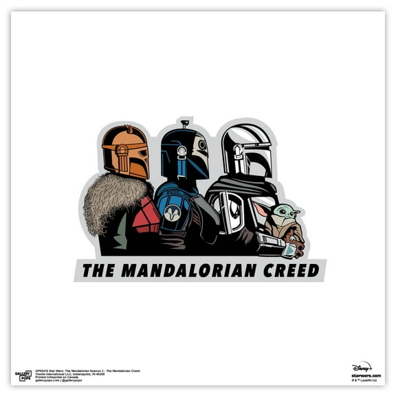 Gallery Pops Star Wars: The Mandalorian Season 3 - The Mandalorian Creed Wall Art, Unframed Version, 12" x 12"