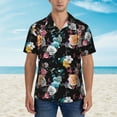 thumbnail image 2 of Haiem Hibiscus Rose Printed Hawaiian Shirt for Men - Men’s Casual Beach Summer Shirts - Stretch Fabric with Modern Fit-Small, 2 of 7
