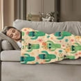 thumbnail image 3 of Cactus Throw Blanket 50x60, Fun Summer Theme Blankets for Living Room Decor, Soft Flannel Cactus Gifts for Women, 3 of 6