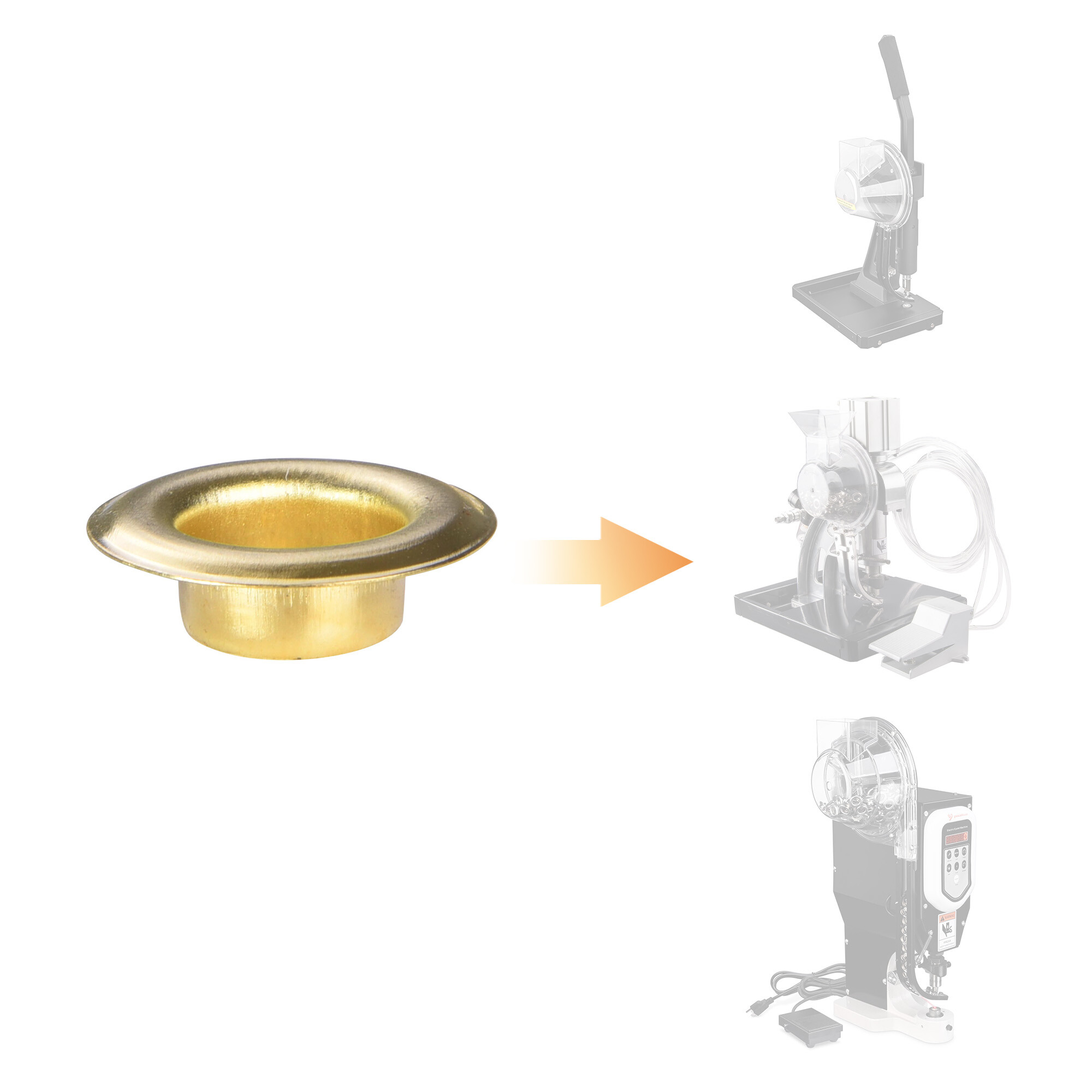 Yescom 1000 pcs 3/8" Grommet Kit 10mm Size #2 Brass Grommets Compatible with Semi Automatic Grommet Machine for Fabric Canvas Tarps Banners
