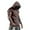 Brown, variant on Men's Cap Sleeve Hoodies Fashion Summer Pullover Muscle Sweatshirt Gym Workout Athletic Tops with Zip Pocket