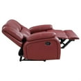 thumbnail image 6 of Mila 62 Inch Modern Manual Recliner Loveseat- 3 Seater- Red Faux Leather, 6 of 9
