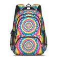 thumbnail image 2 of Pink and Yellow Tie Dye Pattern Backpack for School, Cute School Bag with Adjustable Shoulder Straps and Padded Back, 16.9"x12.6"x5.9", 2 of 5