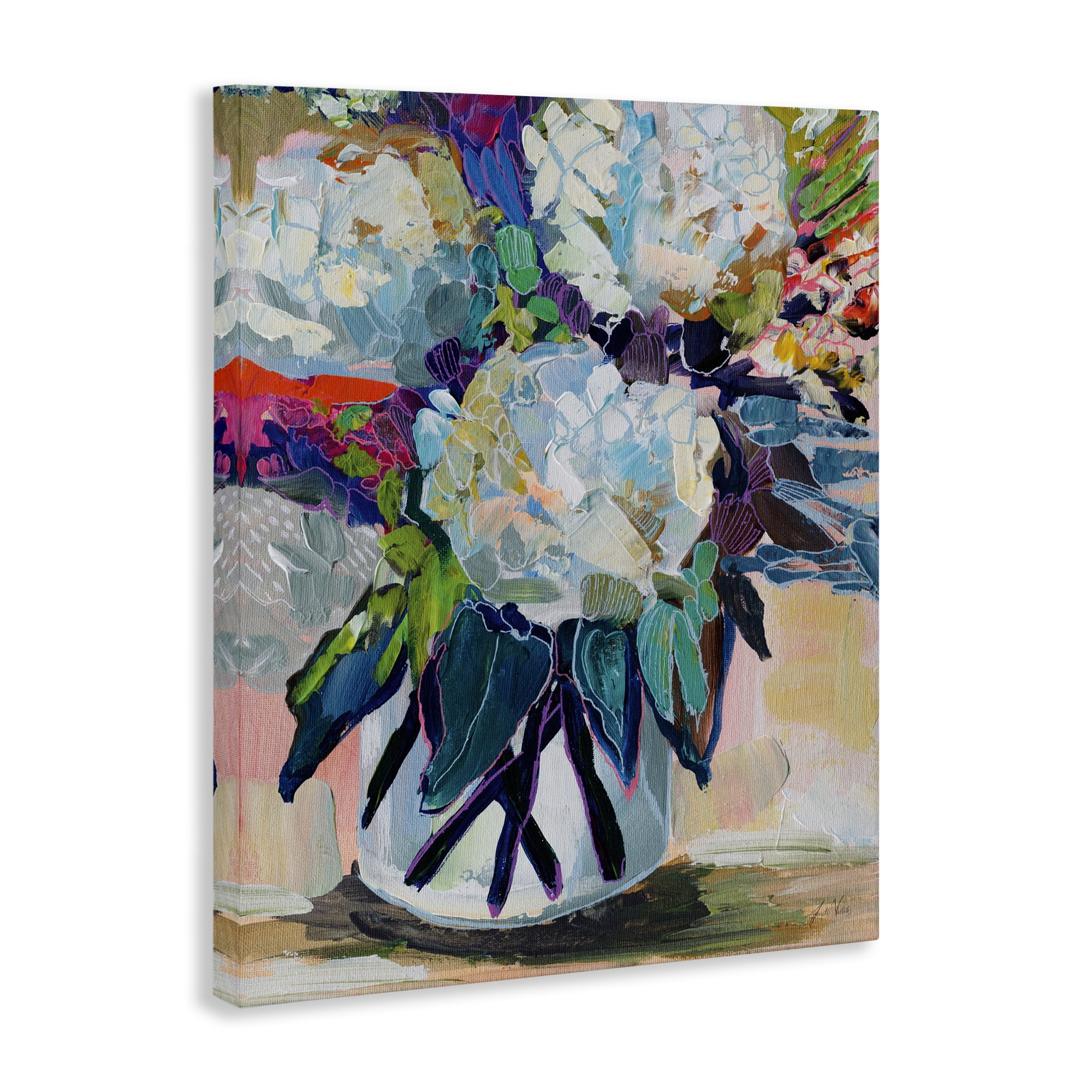 Stupell Industries Summer Blooming Bouquet Plants & Flowers Painting Wrapped Canvas Art Print Wall Art, 24 x 30