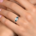 thumbnail image 4 of Gem Stone King 925 Sterling Silver Sky Blue Aquamarine and London Blue Topaz Engagement Ring for Women | 1.19 Cttw | Oval 7X5MM | Gemstone March Birthstone | Size 7, 4 of 6