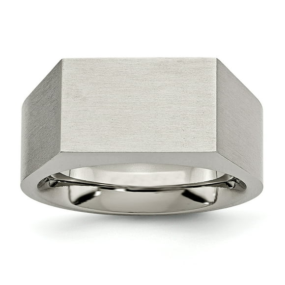 Bague Chevalière Polie et Brossée en Titane Taille 12