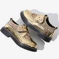 thumbnail image 7 of SRZYMJ Shiny Sequin Lace-up Oxfords for Boys & Girls Wingtip Brogue Dress Shoes for School Sneakers Wedding Birthday Party Gold 10.5-11 Years, 7 of 7