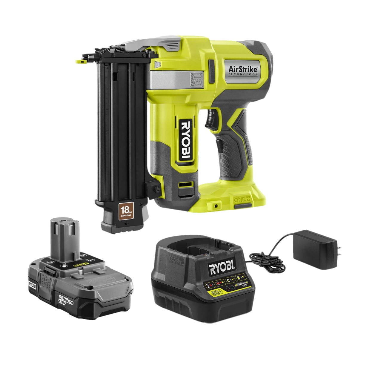 RYOBI 18V ONE+ AirStrike 18GA Brad Nailer Kit (Bulk Packaged) P321K