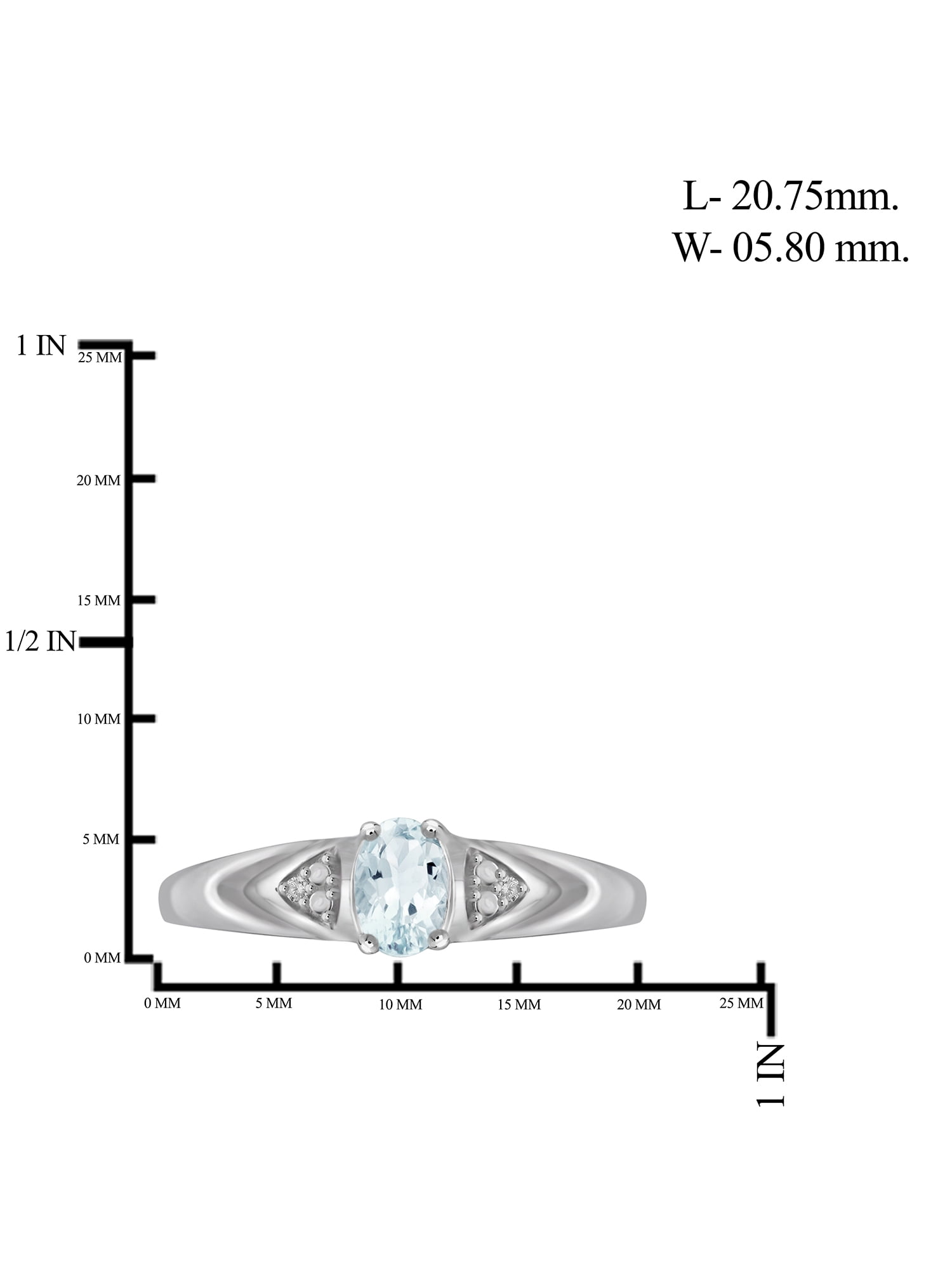 JewelersClub Aquamarine Ring Birthstone Jewelry – 0.45 Carat Aquamarine 0.925 Sterling Silver Ring Jewelry with White Diamond Accent – Gemstone Rings with Hypoallergenic 0.925 Sterling Silver Band