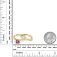 thumbnail image 4 of Gem Stone King 18K Yellow Gold Plated Silver Pink Moissanite and White Topaz Wedding Engagement Ring Band Bridal Set for Women (2.56 Cttw, Gemstone, Round 7MM, Size 8), 4 of 4