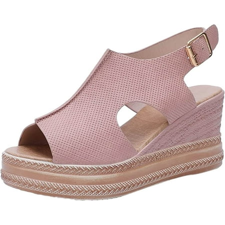 Sandals for Women Dressy Summer Comfortable Slip on Wedge Flip Flops Vintage Pluse Size Casual Outdoor Shoes