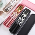 thumbnail image 2 of Nvzi 4pcs Cutlery Set Stainless Steel Flatware , Food-Grade Serving Cutlery Set Tableware Eating Utensils Set,Silvery Red, 2 of 5