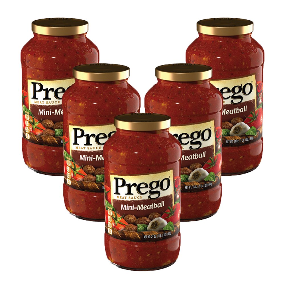 (5 Pack) Prego MiniMeatball Meat Sauce, 24 oz.