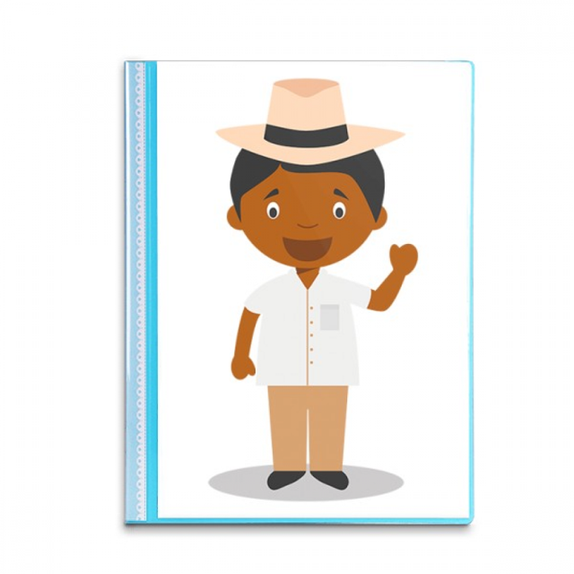 Sombrero negro de Cuba Cartoon Carpeta combinada de protección de páginas