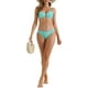 thumbnail image 2 of INSPIRAR CHIC Traje de baño de dos piezas para mujer con push up, parte superior con aros fruncida y parte inferior de tanga de corte alto, traje de baño X-Large azul claro, 2 of 5