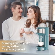 MINI Single Serve Coffee Maker,Instant Coffee Maker One Cup for K Cup & Ground Coffee,Portable Capsule Coffee Machine with 6 to 14oz Reservoir,90 Seconds Fast Brewing and One Button Operation