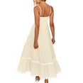 thumbnail image 3 of Bellella Robe d'Été de Plage pour Femme, Robe Maxi Bohème à Bretelles Spaghetti, Ample, Sans Manches, Évasée, Jaune, G, 3 of 4