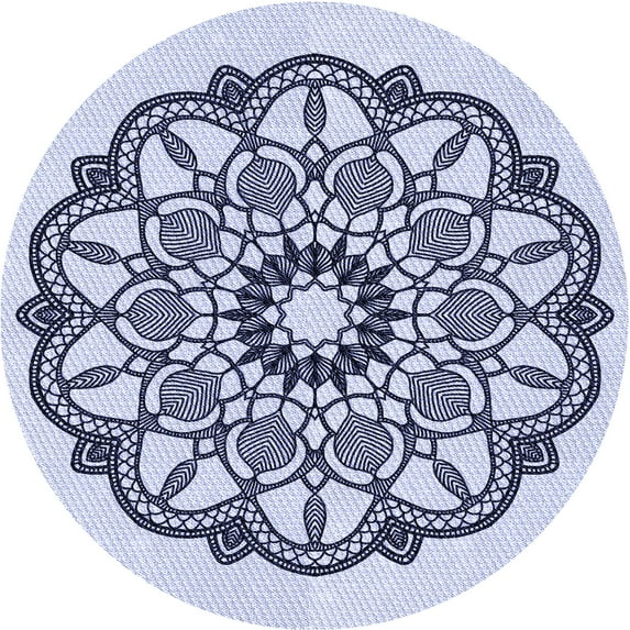 Ahgly Company Indoor Square Patterned Lavender Blue Area Rugs, 3' Square