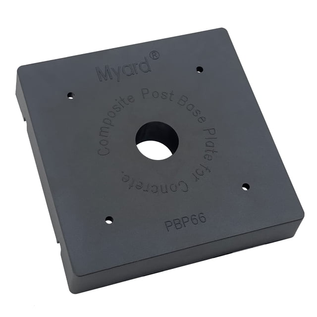 Placa base Myard PBP para poste de madera, 6 x 6 pulgadas, resistente a los rayos UV