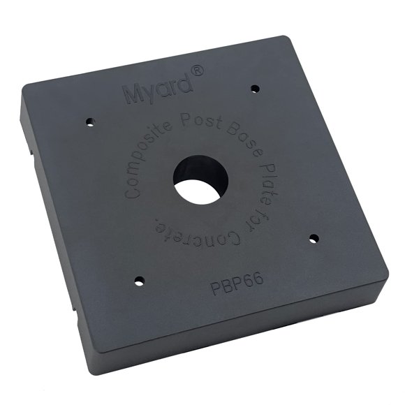 Placa base Myard PBP para poste de madera, 6 x 6 pulgadas, resistente a los rayos UV