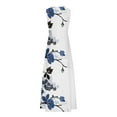 thumbnail image 5 of Lenago Robes d'Été Grande Taille pour Femmes Mode Décontractée Été Sans Manches Col en V Robe Imprimée Fermeture Éclair Robe Longue Robes de Plage en Solde, 5 of 5